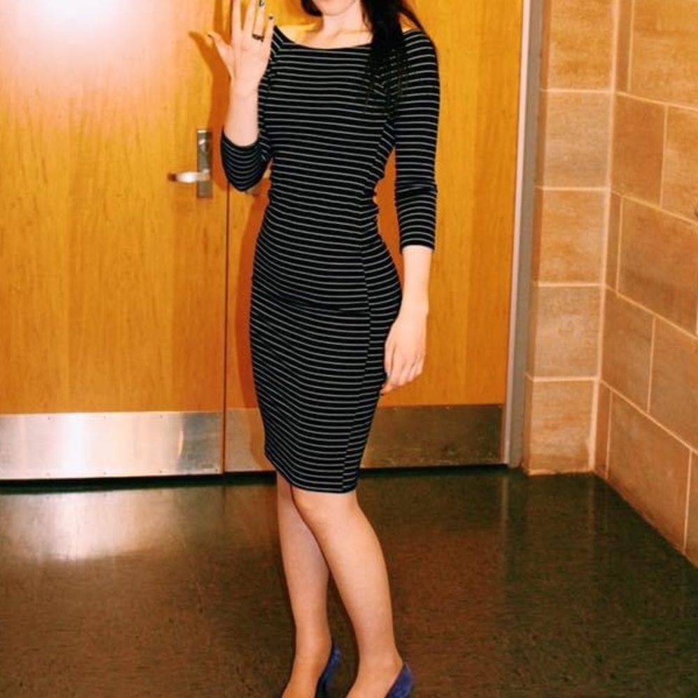 Tight, midi, off-the-shoulder Dress